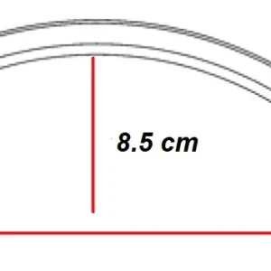 Fermavetro 1/4 di cerchio curva sagoma D esterna in Baia 400 20518 est Bestel Nu